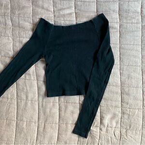 brandy melville black off the shoulder top